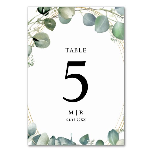 Eucalyptus Elegant Greenery Wedding Kaart (Achterkant)