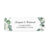 Eucalyptus Elegant Greenery Wedding Retouradres Etiket (Voorkant)