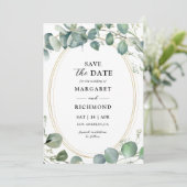 Eucalyptus Elegant Greenery Wedding Save the Date Kaart (Staand voorkant)