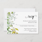 Eucalyptus Elegant Groen Bruiloft RSVP Kaart (Voorkant)