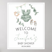Eucalyptus elegant meisje baby shower Welkom Poster (Voorkant)