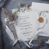 Eucalyptus Elegant Modern Budget QR Code Wedding Kaart