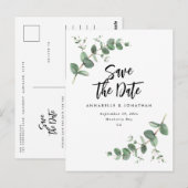 Eucalyptus elegant modern huwelijk met behoud van  briefkaart (Voorkant / Achterkant)