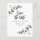 Eucalyptus elegant modern huwelijk met behoud van  briefkaart (Voorkant)