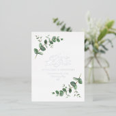Eucalyptus elegant modern huwelijk met behoud van  folie feestdagen briefkaart (Staand Voorkant)