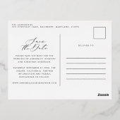 Eucalyptus elegant modern huwelijk met behoud van  folie feestdagen briefkaart (Achterkant)