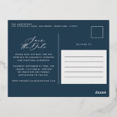 Eucalyptus elegant moderne bruiloft met behoud van folie feestdagen briefkaart (Achterkant)