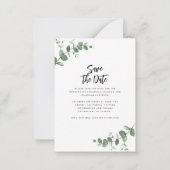 Eucalyptus elegant moderne bruiloft met behoud van notitiekaartje (Achterkant)