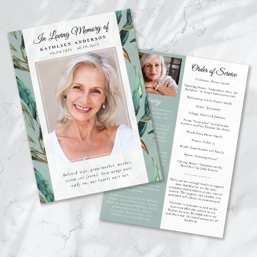 Eucalyptus Elegant Patroon Fotobegrafenisprogramma Kaart