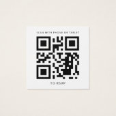 Eucalyptus Elegant QR Code Weddenschap Website RSV Vierkante Visitekaartjes (Achterkant)