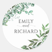 Eucalyptus Elegant Ronde Sticker (Voorkant)