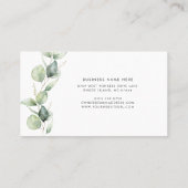 Eucalyptus Elegant Script Groene Schoonheidssalon Visitekaartje (Achterkant)