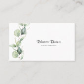 Eucalyptus Elegant Script Groene Schoonheidssalon Visitekaartje (Voorkant)