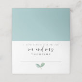 Eucalyptus Elegant Script Namen Datum Bruiloft Plaatskaartje (Buitenkant ongevouwen)