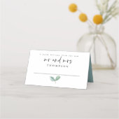 Eucalyptus Elegant Script Namen Datum Bruiloft Plaatskaartje (Voorkant)