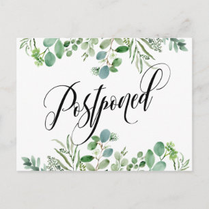Eucalyptus & Elegant Script uitgesteld bruiloft Briefkaart