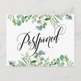 Eucalyptus & Elegant Script uitgesteld bruiloft Briefkaart