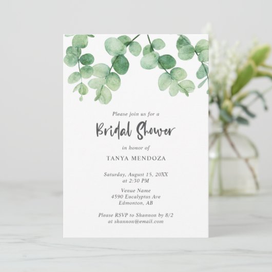 Eucalyptus Elegant Vrijgezellenfeest Kaart (Staand voorkant)