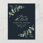 Eucalyptus elegant zwarte bruiloft met uitzonderin briefkaart (Voorkant)