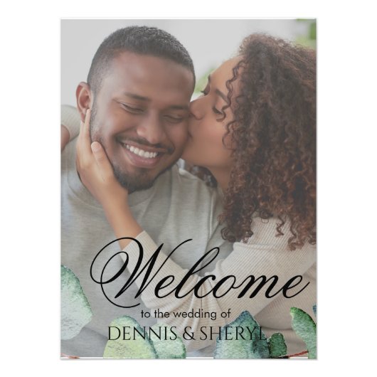 Eucalyptus Elegante Botanische bruiloft Custom Fot Foto Afdruk (Voorkant)