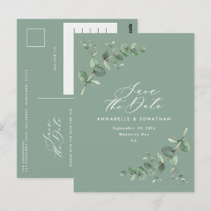 Eucalyptus elegante groene trouwkaart 'save the da briefkaart