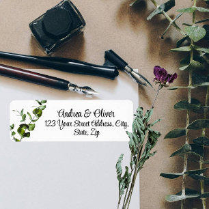 Eucalyptus Elegante kalligrafie retouradres Etiket