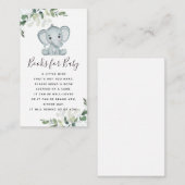 Eucalyptus Elephant Baby shower Books for Baby Informatiekaartje (Voorkant / Achterkant)