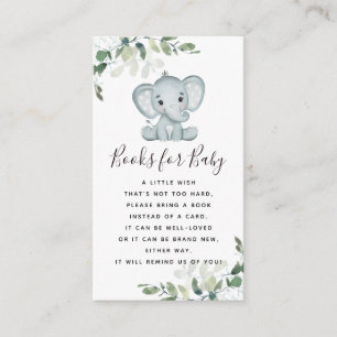 Eucalyptus Elephant Baby shower Books for Baby Informatiekaartje