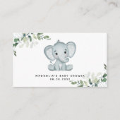 Eucalyptus Elephant Baby shower Diaper Raffel Informatiekaartje (Achterkant)