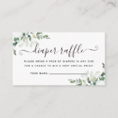 Eucalyptus Elephant Baby shower Diaper Raffel Informatiekaartje (Voorkant)