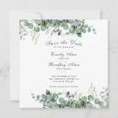 Eucalyptus Emerald Green Elegant Sage Greenery Save The Date (Voorkant)
