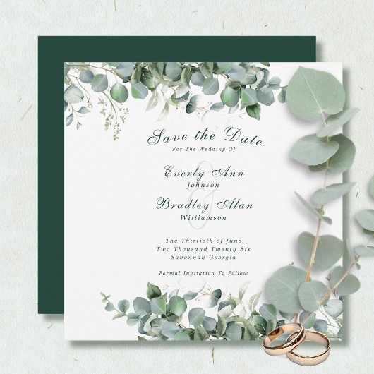 Eucalyptus Emerald Green Elegant Sage Greenery Save The Date