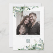 Eucalyptus Emerald Green Sage Waterverf QR-code Kaart (Achterkant)