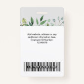 Eucalyptus Employee Photo, BarCode, Logo, Name Badge (Achterkant)