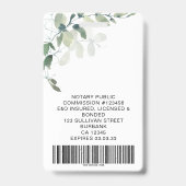 Eucalyptus Employee Photo Logo Barcode Name Badge (Back)