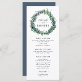 Eucalyptus en Berry krans Botanische bruiloft Menu (Voorkant / Achterkant)