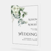 Eucalyptus en bloemen doorschijnende bruiloft WELK Acryl Bord (Hoek)