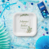 Eucalyptus en bord van goudtrouwpapier (Feest)