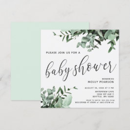 Eucalyptus en Botanische Waterverf Baby shower Kaart