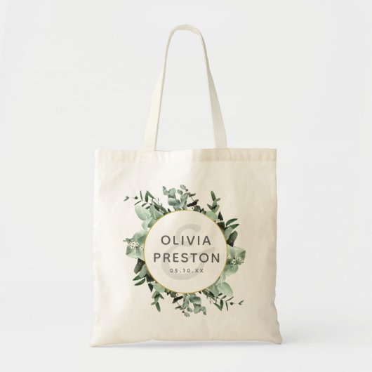Eucalyptus en botanische Waterverf bruiloft Tote Bag (Voorkant)