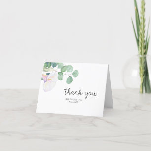 Eucalyptus en calla -  Dank je voor het bruidsfees Bedankkaart