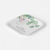 Eucalyptus en calla flower - vrijgezellenfeest papieren bordje (Gebogen)