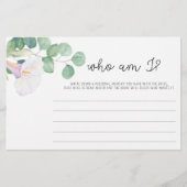 Eucalyptus en calla - Wie ben ik bruidsfeest spel Briefpapier (Voorkant)