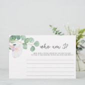 Eucalyptus en calla - Wie ben ik vrijgezellenfeest Briefpapier (Staand voorkant)