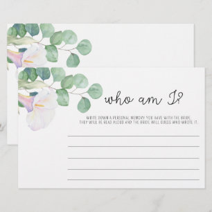 Eucalyptus en calla - Wie ben ik vrijgezellenfeest Briefpapier