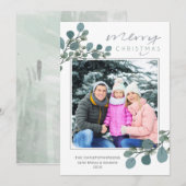 Eucalyptus en dennen Vrolijk Kerstfoto Feestdagenkaart (Voorkant / Achterkant)