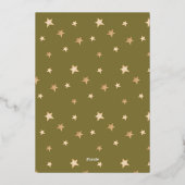 Eucalyptus en felle kerstmis met gouden sterren fo folie feestdagenkaart (Achterkant)