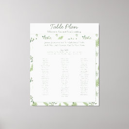 Eucalyptus en Fern bruiloft zitschema Canvas Afdruk