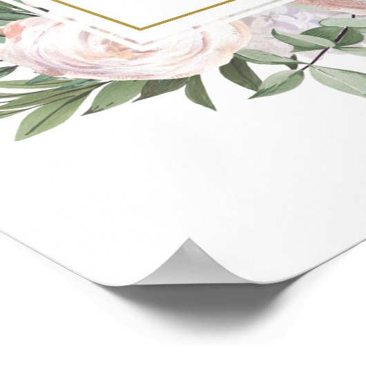 Eucalyptus en Floral Baby shower Welkomstteken Poster (Hoek)