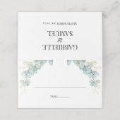 Eucalyptus en Gold Botanicals Bruiloft Plaatskaartje (Buitenkant ongevouwen)